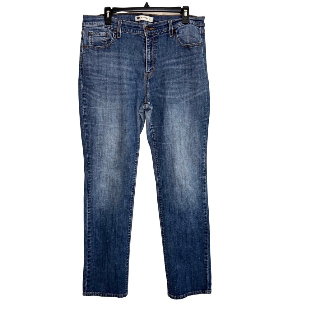 Levis 505 Jeans Womens 16 L Straight Leg Stretch Classic Denim Tall Long